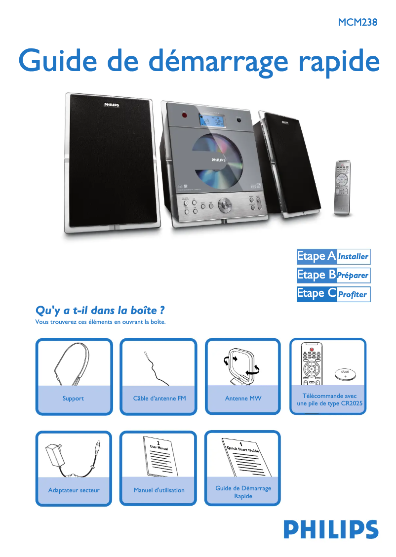Image de la première page du manuel de l'appareil MCM238