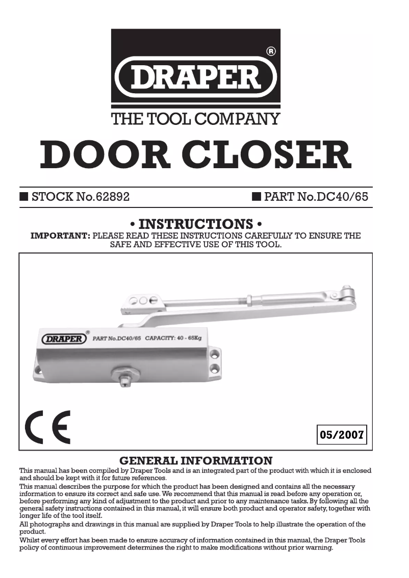 Image de la première page du manuel de l'appareil DC40/65