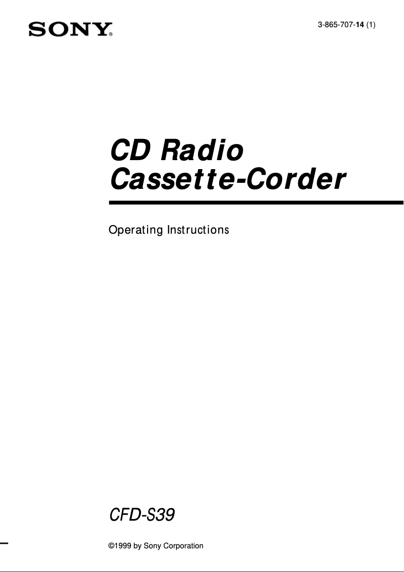 Page 1 de la notice Manuel utilisateur Sony CFD-S39