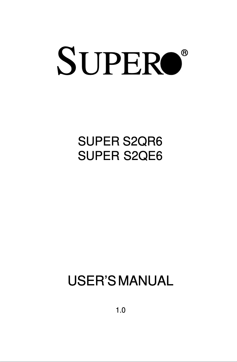 Page 1 de la notice Manuel utilisateur Supermicro S2QR6