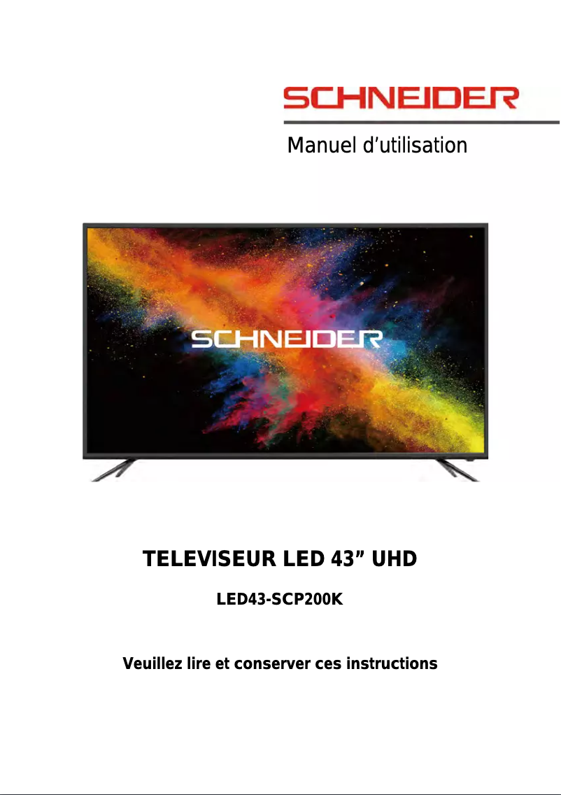 Page 1 de la notice Mode d'emploi Schneider LED43-SCP200K