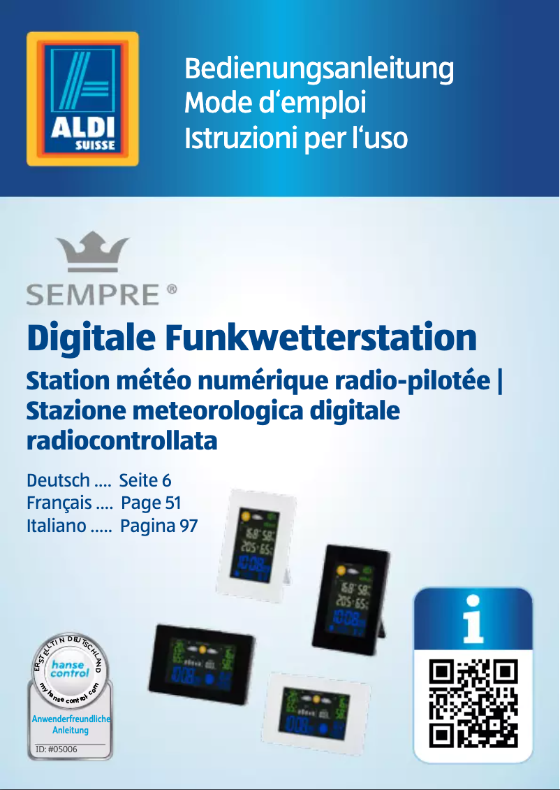 Page n°1 - Manuel utilisateur Sempre 92596 - 2015