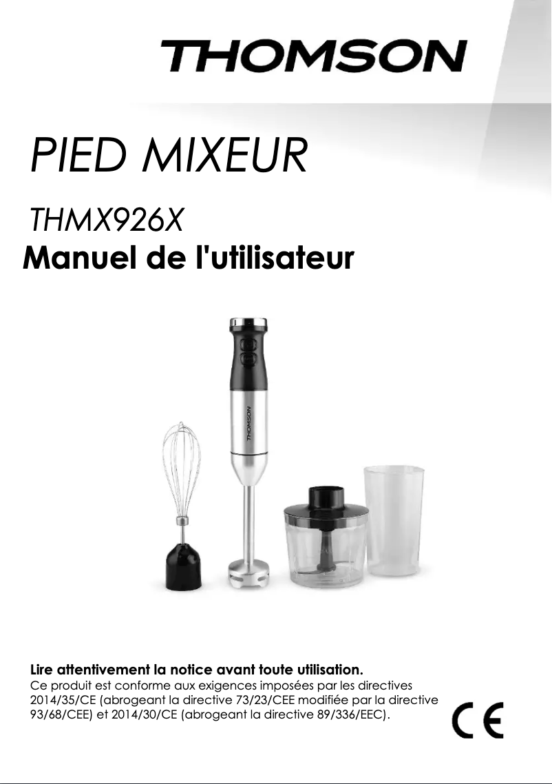 Image de la première page du manuel de l'appareil THMX926X