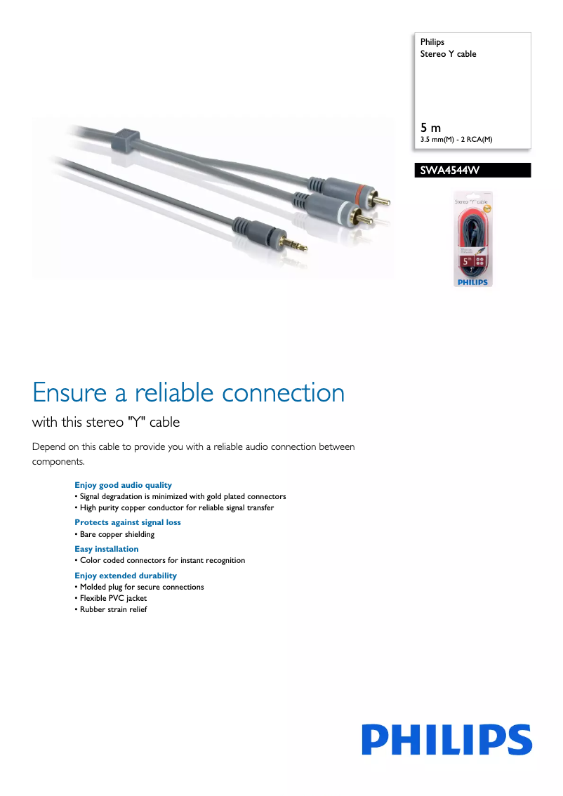 Page 1 de la notice Brochure Philips SWA4544W