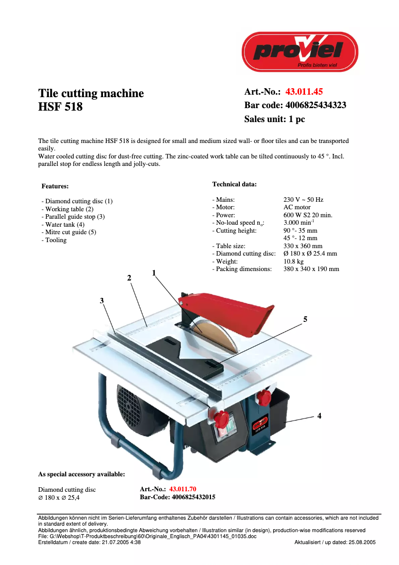 Página 1 del manual Manual de usuario Proviel HFS 518