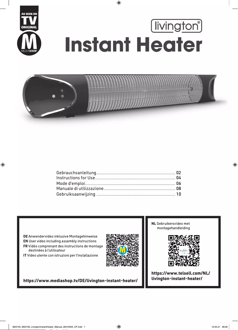 Image de la première page du manuel de l'appareil Instant Heater