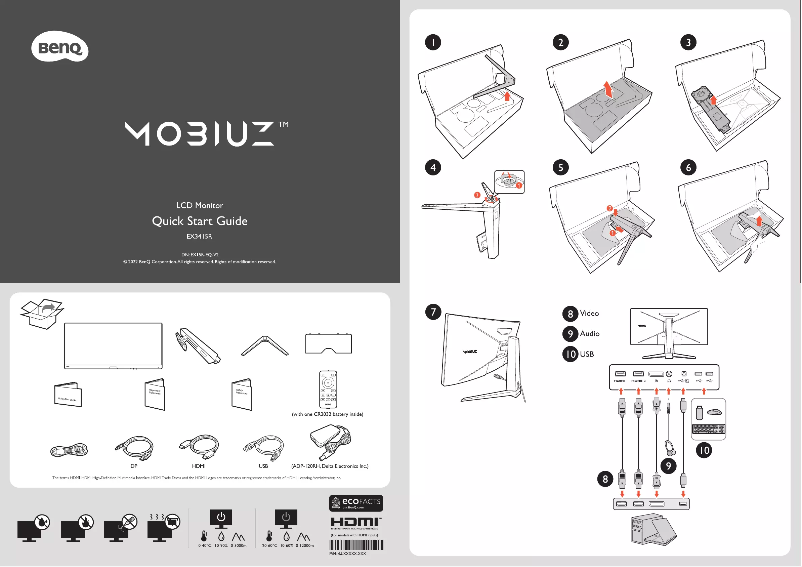 Page 1 de la notice Guide de démarrage rapide BenQ EX3415R