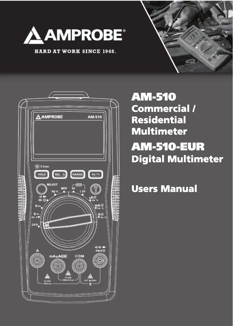Page n°1 - Manuel utilisateur Beha-Amprobe AM-510-EUR
