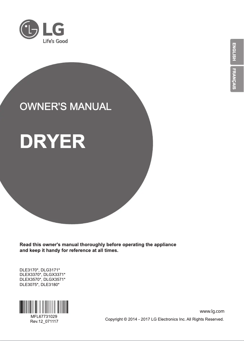 Page n°1 - Manuel utilisateur LG DLGX3571V