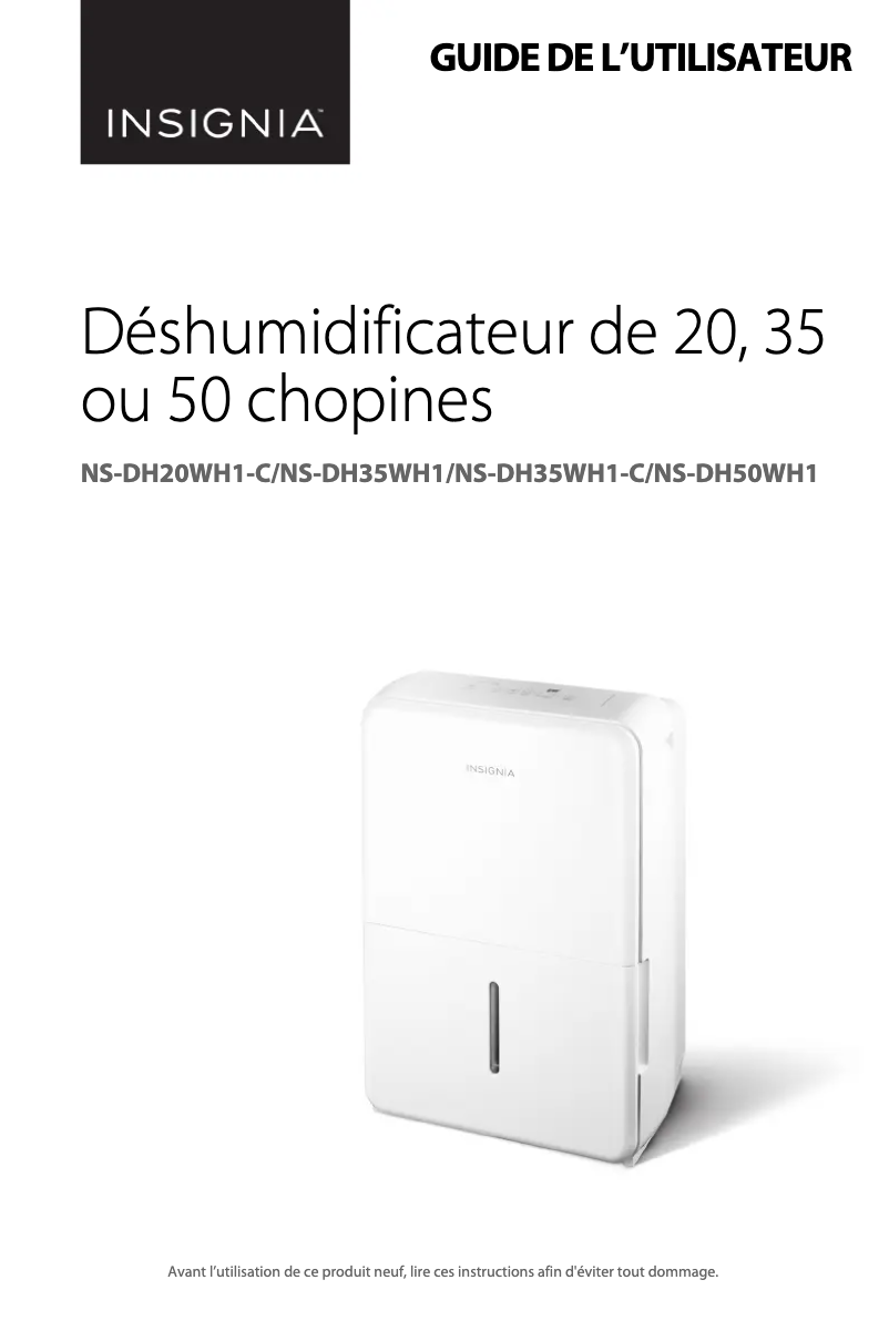 Page n°1 - Manuel utilisateur Insignia NS-DH50WH1