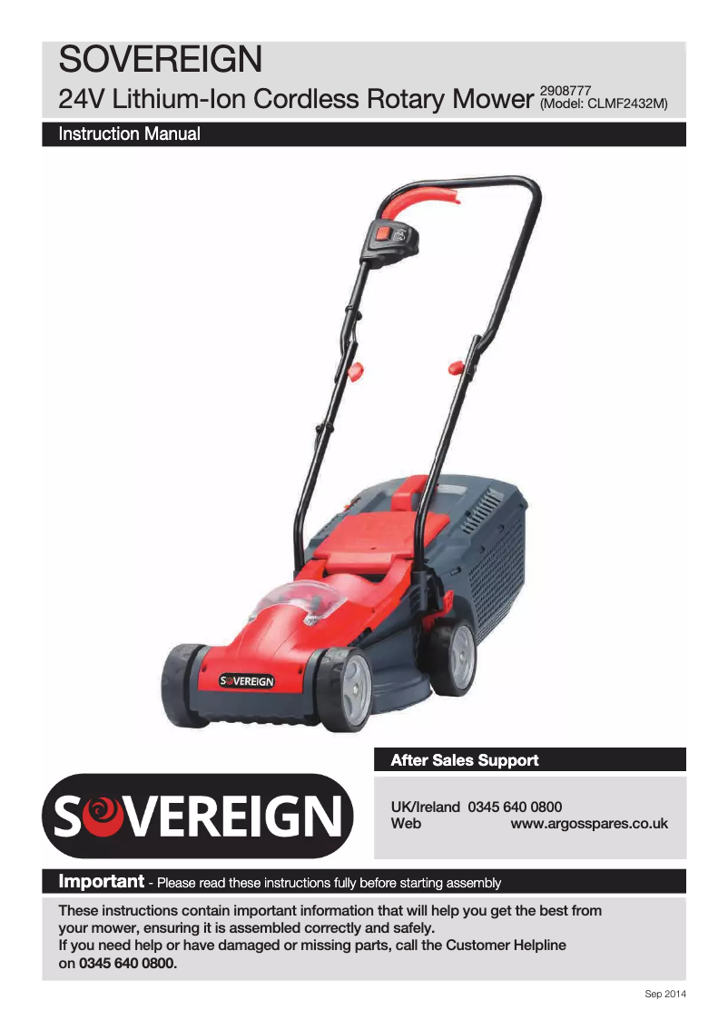 Image de la première page du manuel de l'appareil CLMF2432M