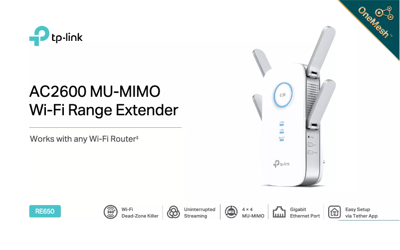 Page 1 de la notice Fiche technique TP-Link RE650
