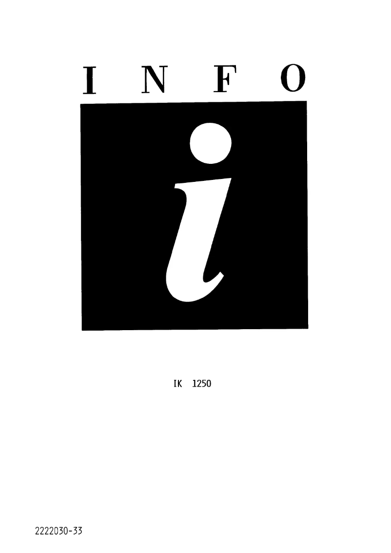 Page 1 de la notice Manuel utilisateur Arthur Martin-Electrolux IK 1250