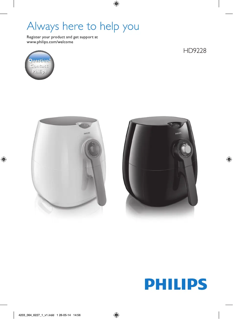 Image de la première page du manuel de l'appareil Viva Collection Airfryer HD9228