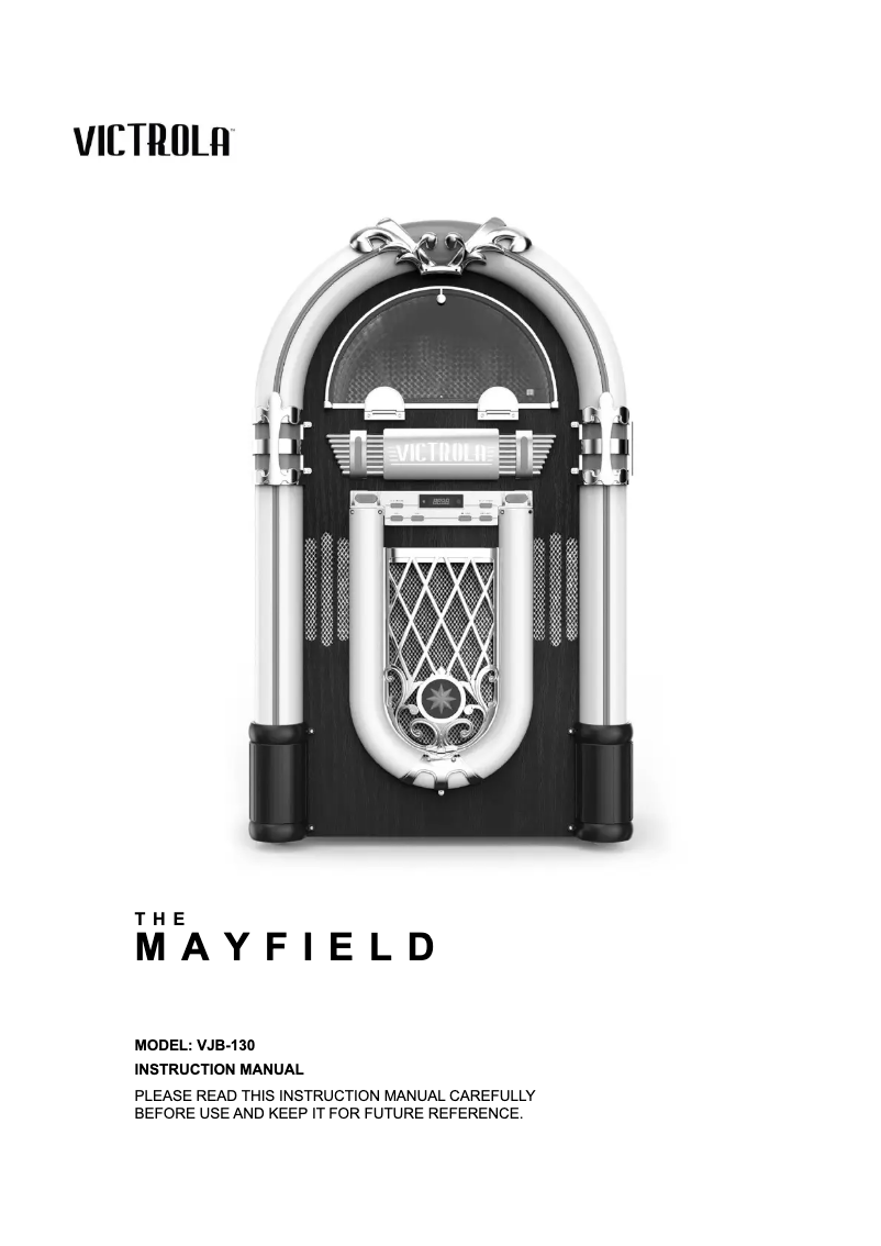 Page 1 of the manual User Manual Victrola The Mayfield VJB-130