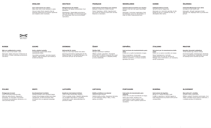 Page 1 de la notice Manuel utilisateur Ikea ULRIKSBERG