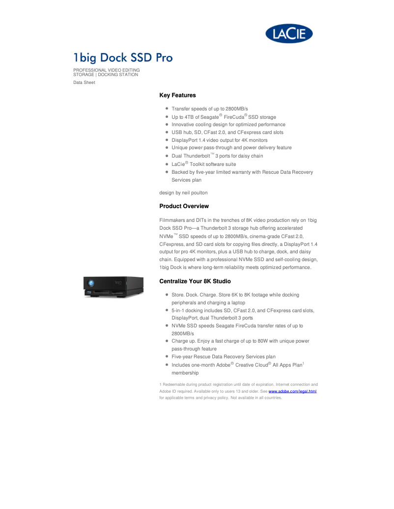 Image de la première page du manuel de l'appareil 1big Dock SSD Pro