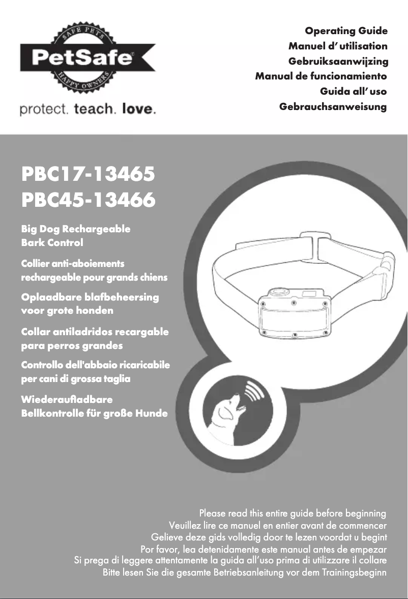 Page 1 de la notice Manuel utilisateur PetSafe Bark Control PBC17-13466