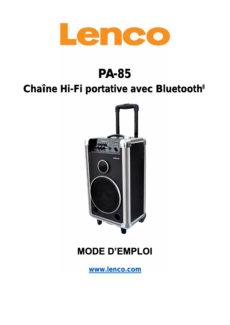 Página 1 del manual Manual de usuario Lenco PA-85