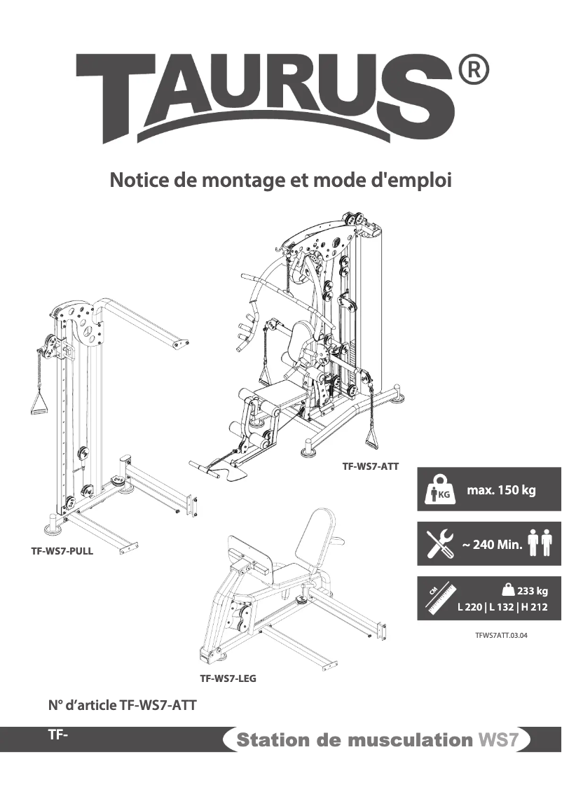 Página 1 del manual Manual de usuario Taurus WS7
