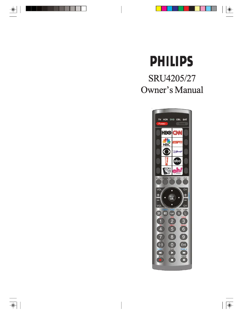 Page n°1 - Manuel utilisateur Philips SRU4205