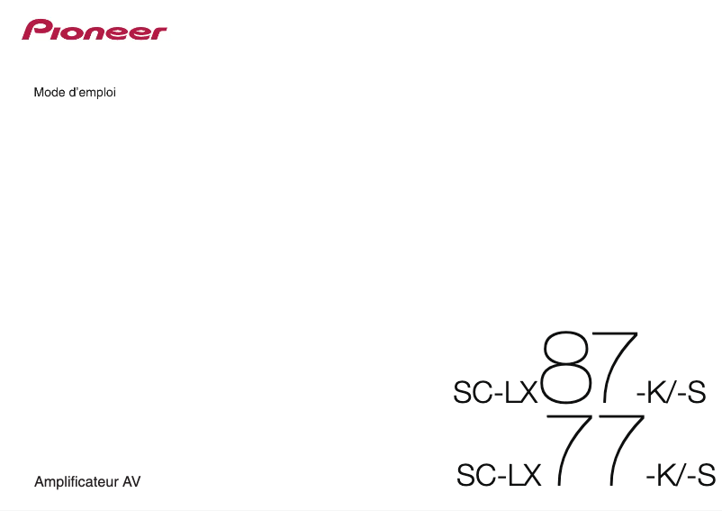 Page n°1 - Manuel utilisateur Pioneer SC-LX87