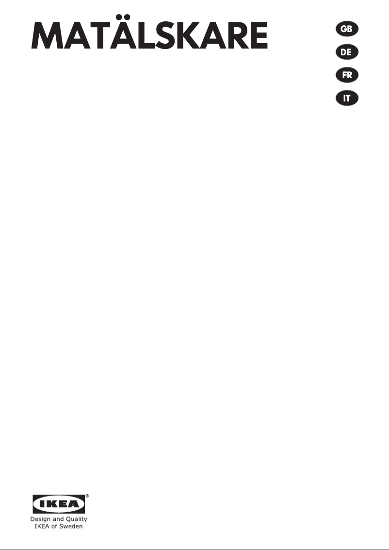 Image de la première page du manuel de l'appareil MATÄLSKARE 003.921.97