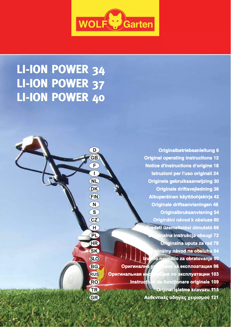 Page 1 de la notice Manuel utilisateur Wolf Garten A 4072V