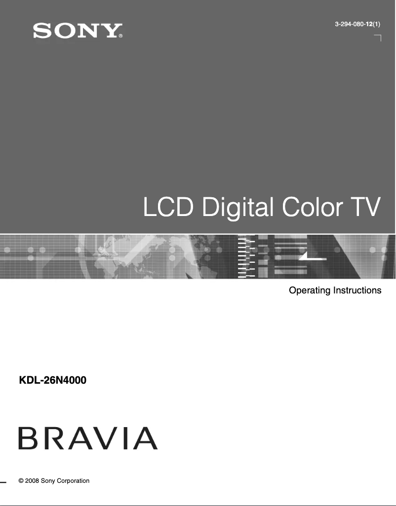 Page n°1 - Manuel utilisateur Sony Bravia KDL-26N4000