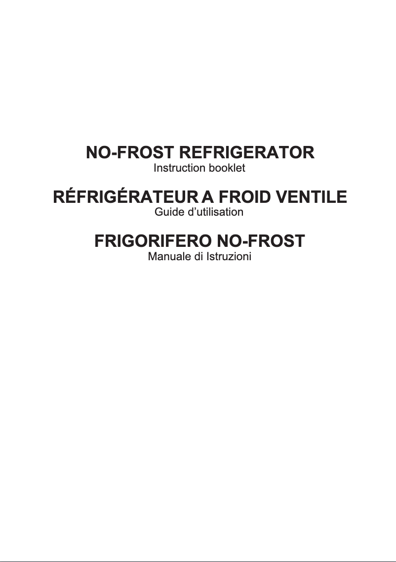 Page n°1 - Manuel utilisateur Bompani BO340NF/E
