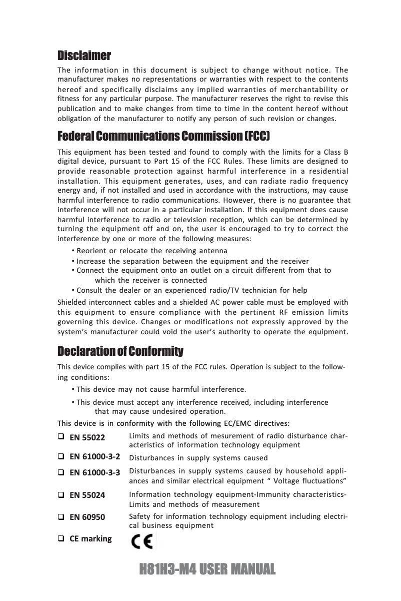 Page 1 de la notice Manuel utilisateur ECS H81H3-M4