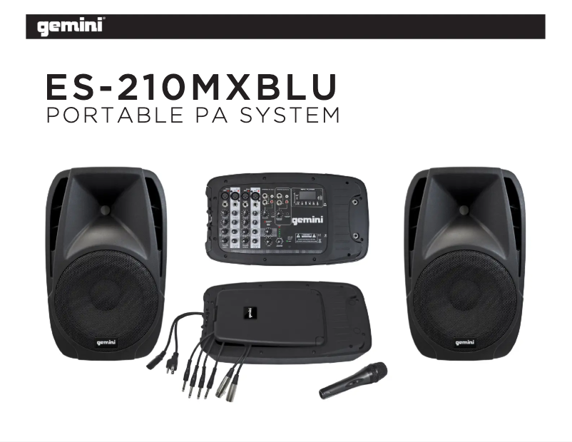 Page n°1 - Manuel utilisateur Gemini ES-210MXBLU