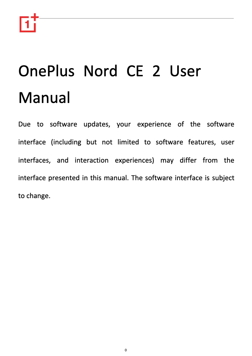 Page n°1 - Manuel utilisateur OnePlus Nord CE 2