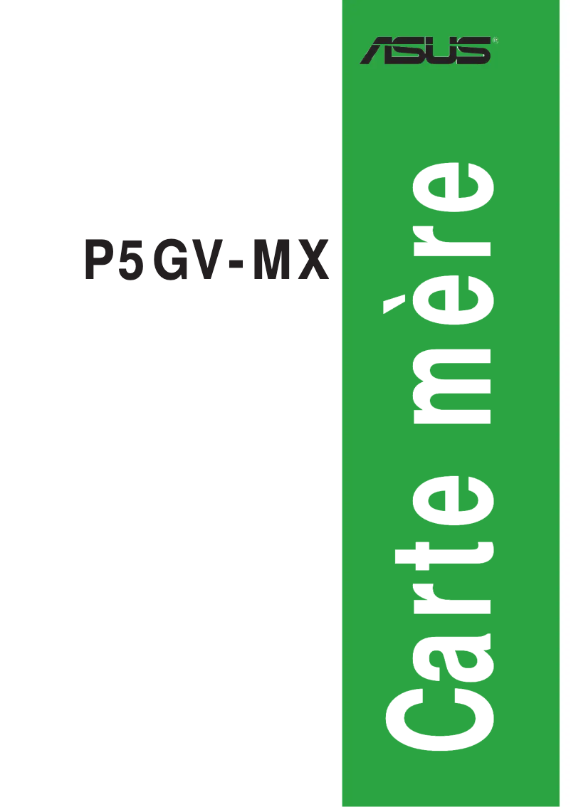 Page 1 de la notice Manuel utilisateur Asus P5GV-MX