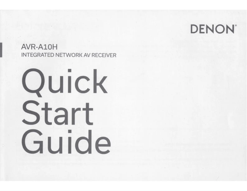 Page n°1 - Manuel utilisateur Denon AVR-A10H