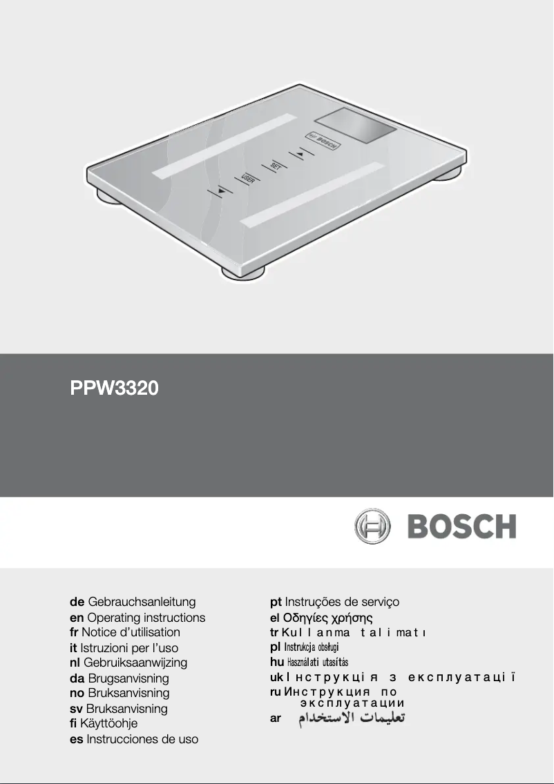 Page n°1 - Manuel utilisateur Bosch PPW3302 AxxenceSlimLine