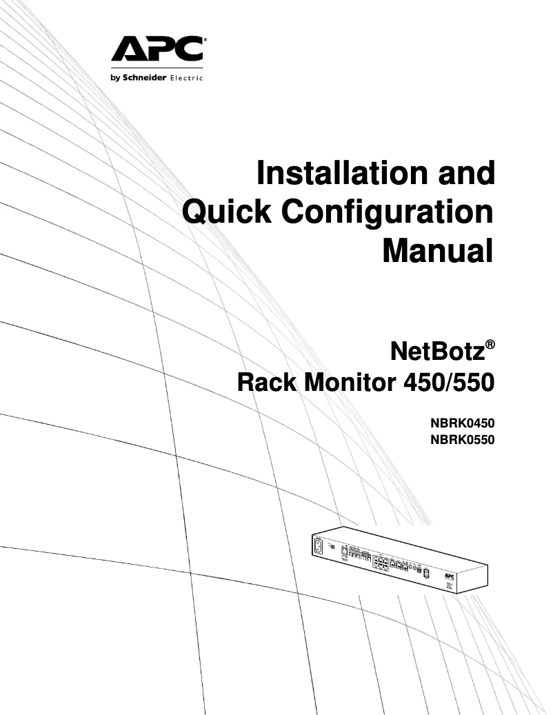 Page n°1 - Manuel utilisateur APC NetBotz Rack Monitor 550