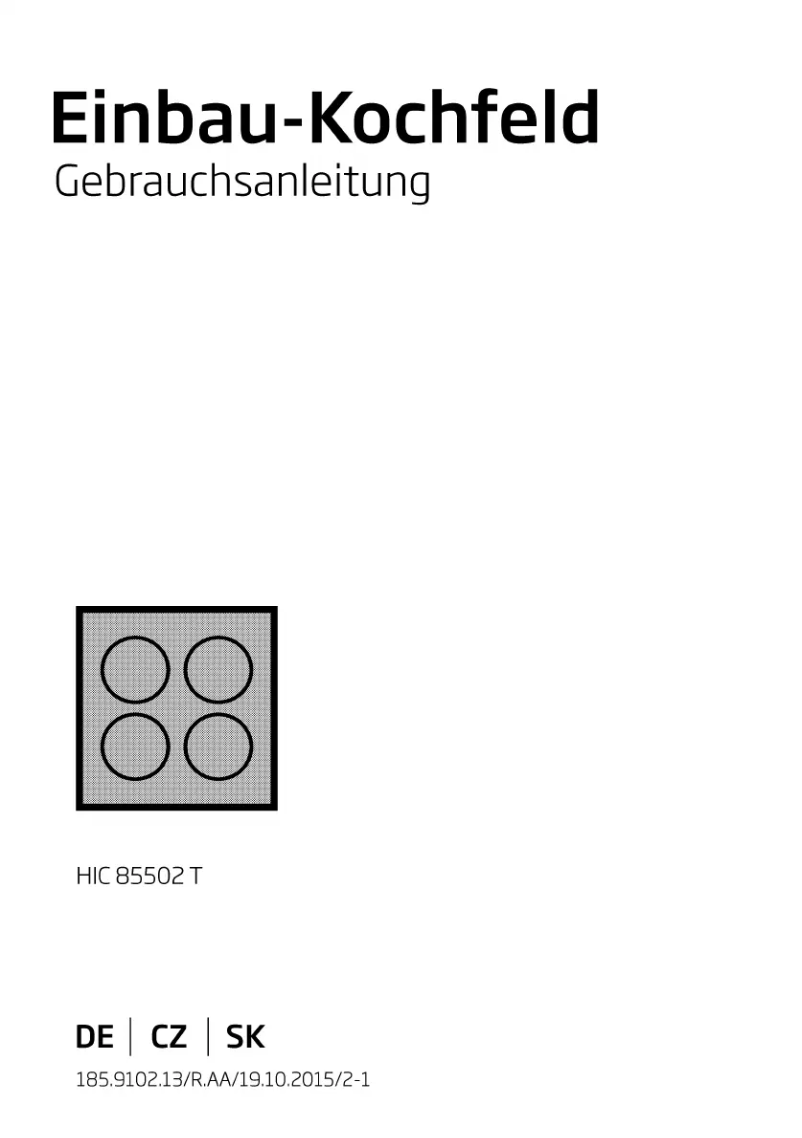 Image de la première page du manuel de l'appareil HIC 85502 TX