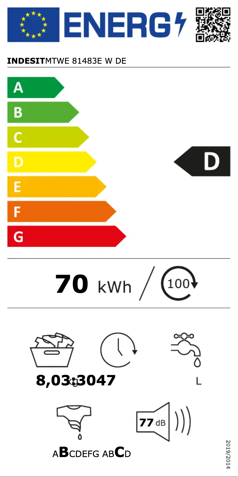 Page n°1 - Manuel utilisateur Indesit MTWE 81483E W DE