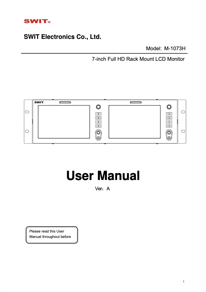 Image de la première page du manuel de l'appareil M-1073H