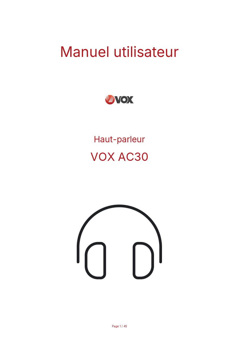 Image de la première page du manuel de l'appareil AC30