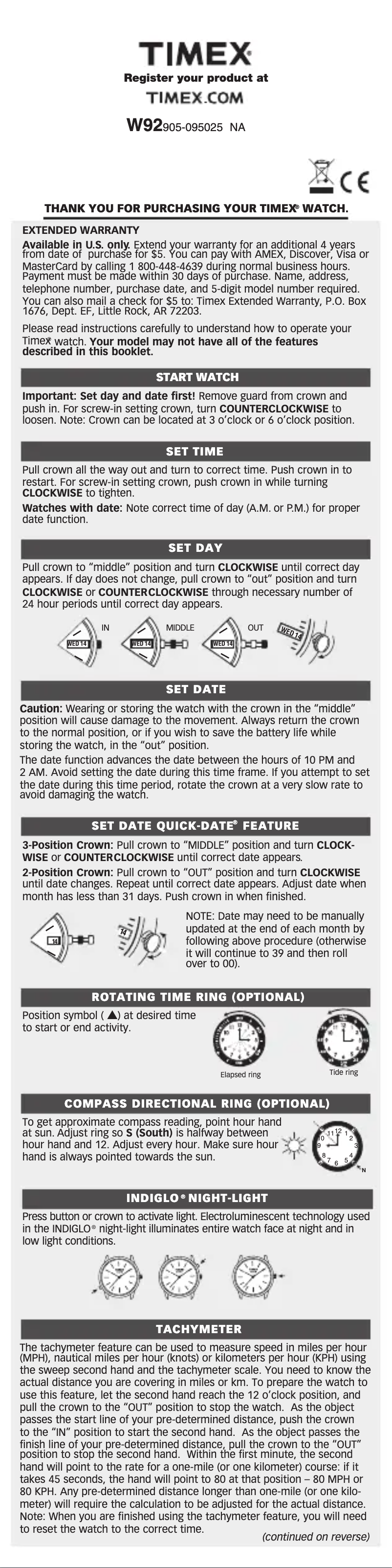 Page 1 de la notice Manuel utilisateur Timex Originals Classic Round T2N927
