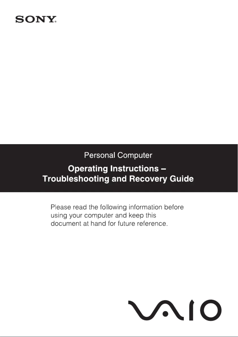 Image de la première page du manuel de l'appareil Vaio VPCW115XA