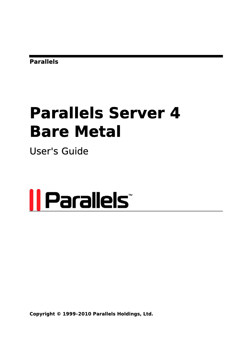 Page 1 de la notice Manuel utilisateur Parallels PSBM4BX-SB-01-EN virtualization/terminal emulation software PSBM4
