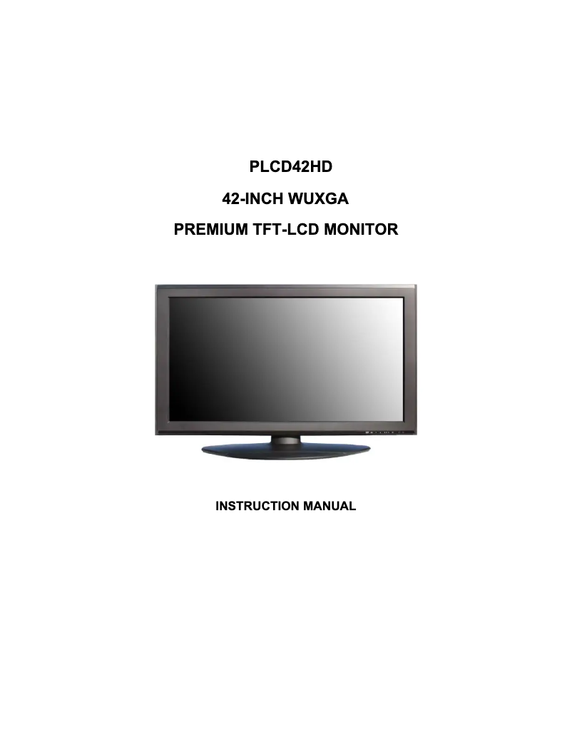 Page 1 de la notice Manuel utilisateur Panasonic PLCD42HD