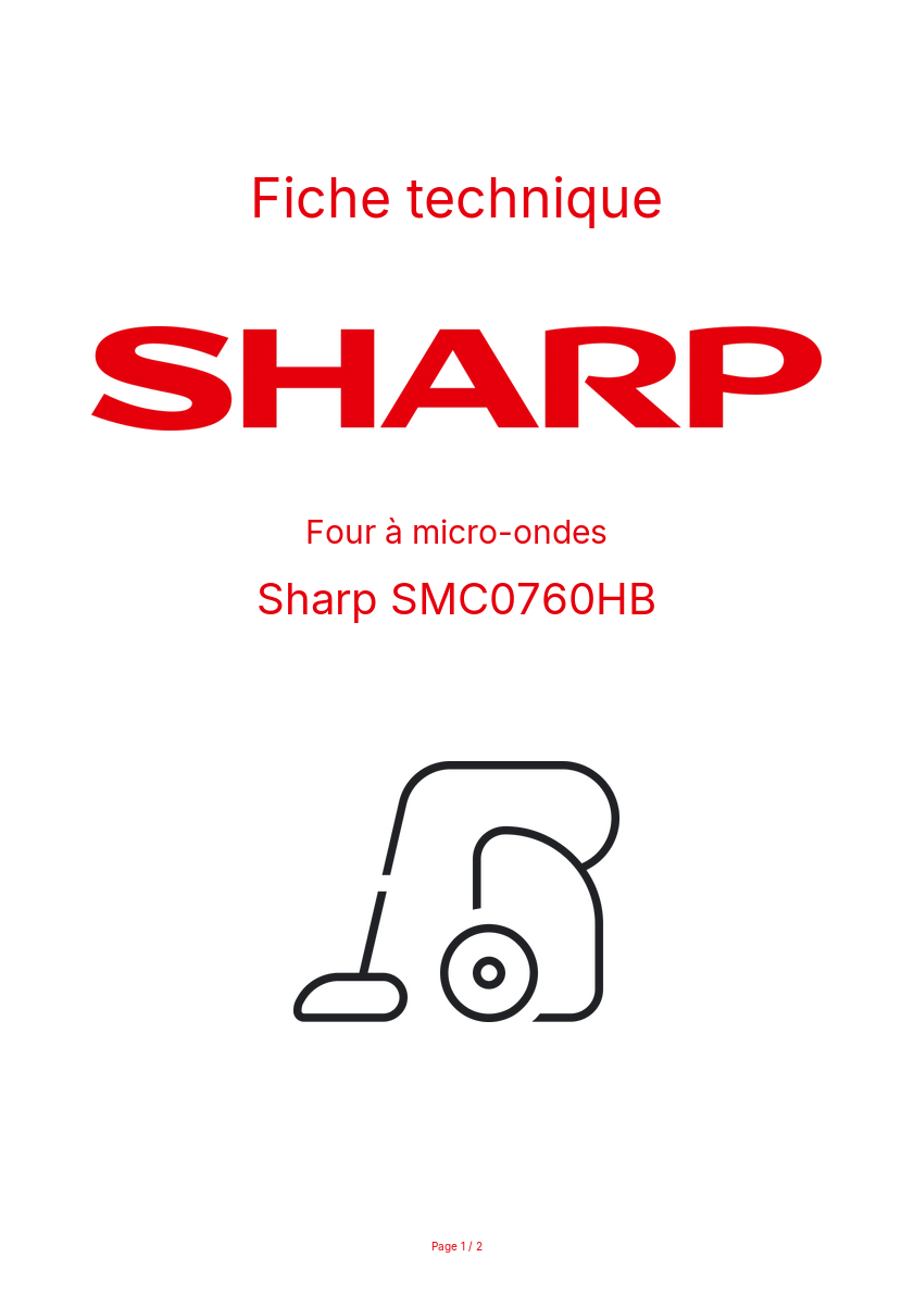 Page n°1 - Fiche technique Sharp SMC0760HB