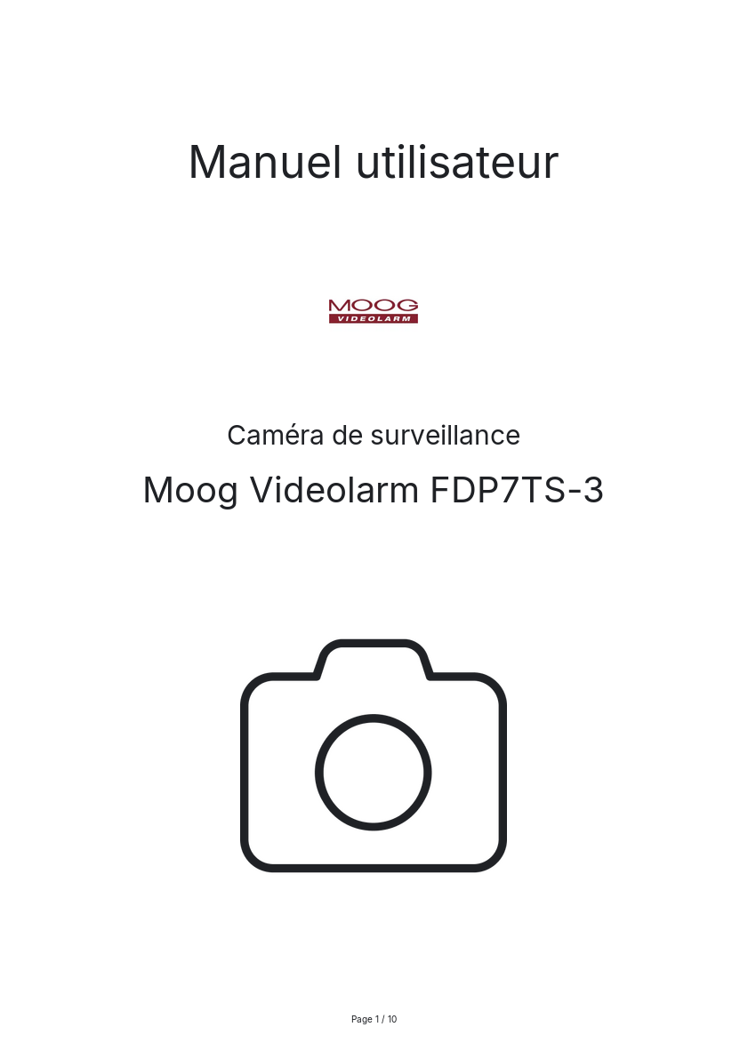 Page n°1 - Manuel utilisateur Moog Videolarm FDP7TS-3