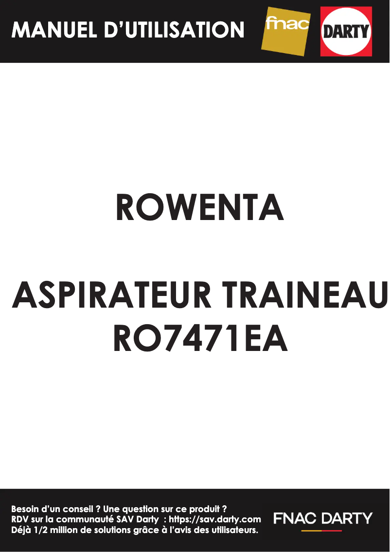 Image de la première page du manuel de l'appareil Silence Force Effitech RO7471EA