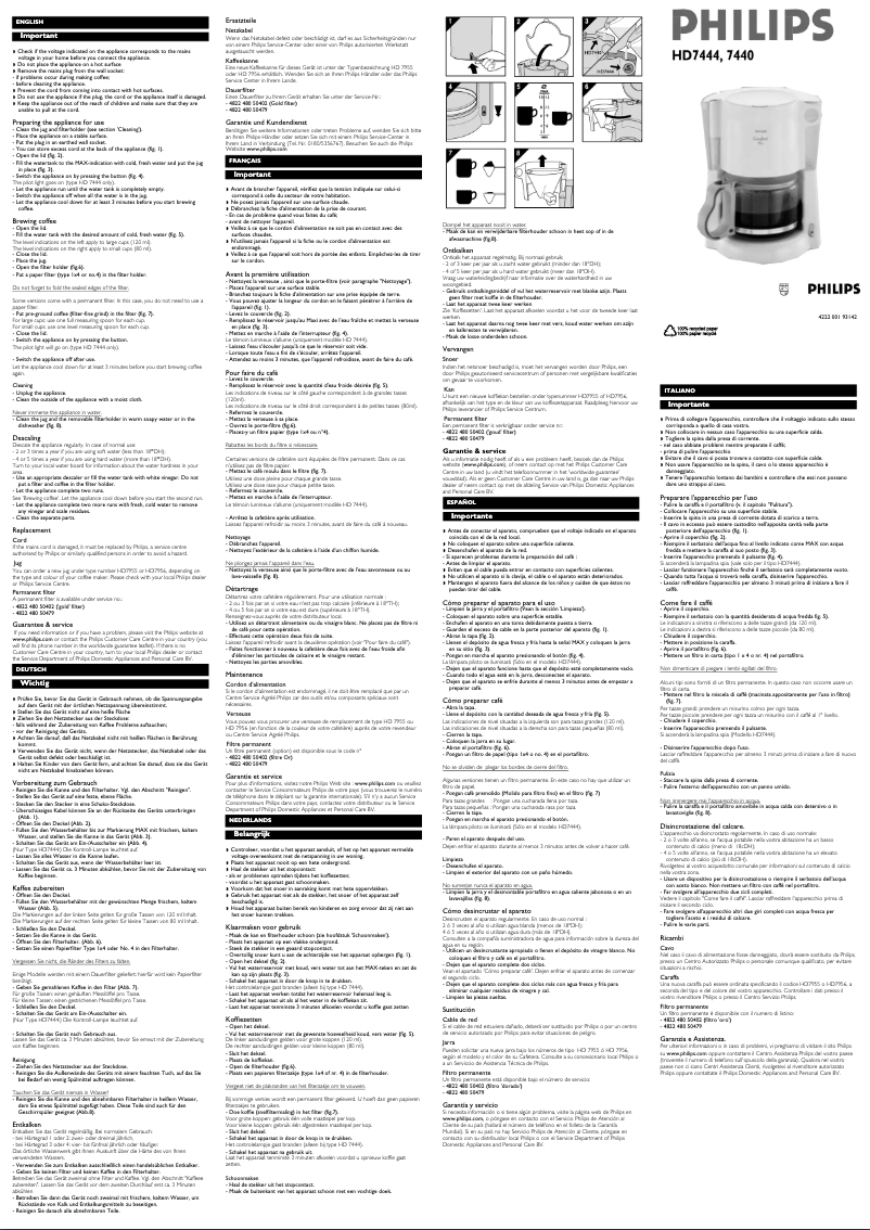 Página 1 del manual Manual de usuario Philips Comfort HD7440