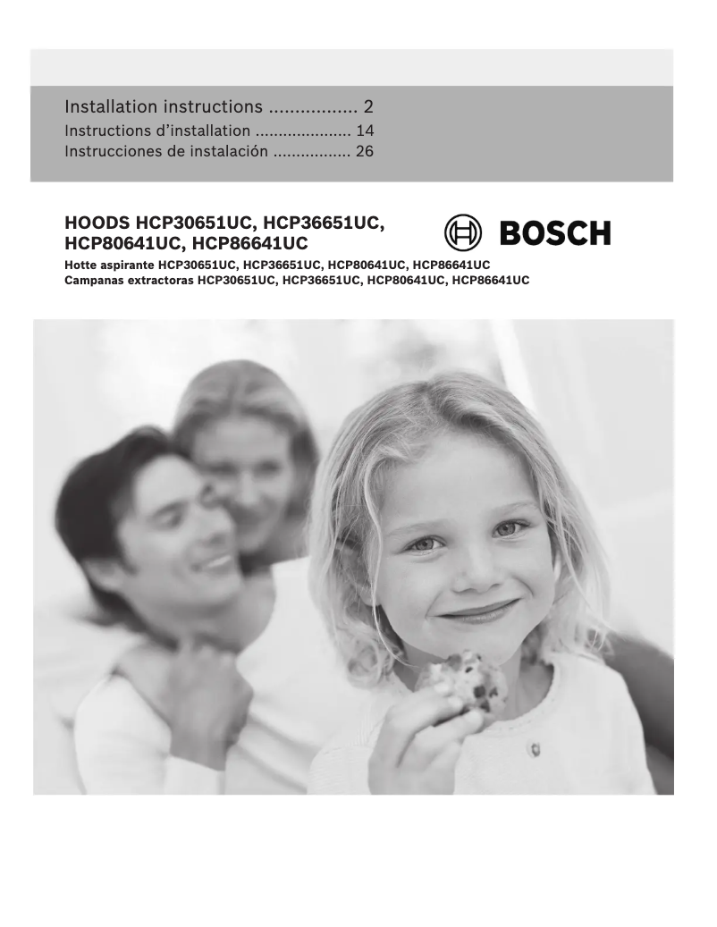 Page 1 of the manual Installation Guide Bosch HCP80641UC